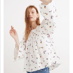 Square Neck Top in Sweet Blossoms